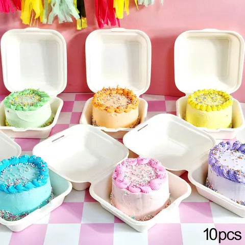 6x6 Bento cake box,Burger Box (Pack of 10)
