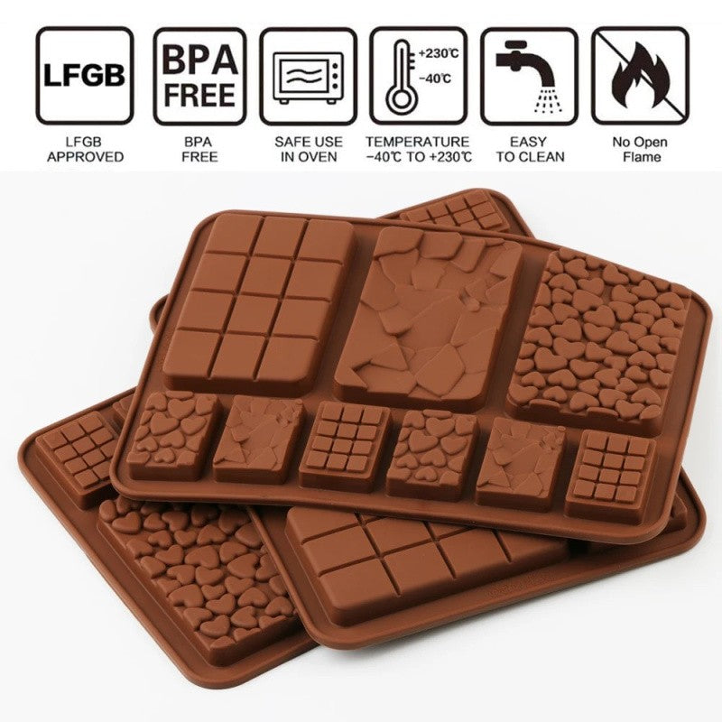 Silicon Dairy milk Mould 9 in 1 ,Chocolate Mould , Cookie Mould- 1pcs