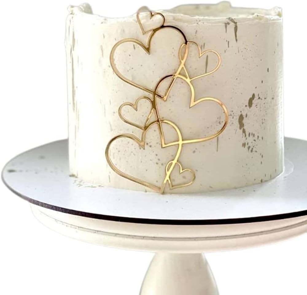Acrylic Chain Heart Topper, Anniversary Cake Topper
