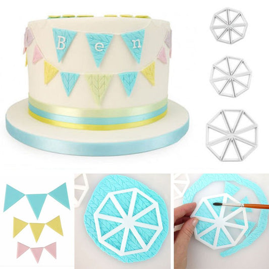 Easy Bunting Cutter, Baby Shower Cutter, Triangle cutter,Cookie cutter set of 2 pcs