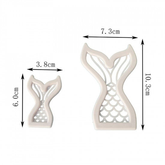 Mermaid Tail Cutter, Fish Cutter, Sea theme cookie Cutter  set of 2 pcs