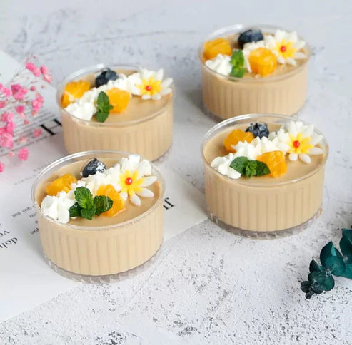Moouse cups,Desert Container,Pudding cups ribs 100ml (Pack of 10pcs)