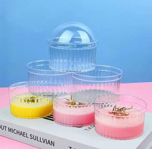 Moouse cups,Desert Container,Pudding cups ribs 100ml (Pack of 10pcs)
