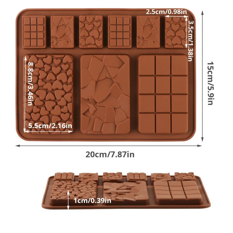Silicon Dairy milk Mould 9 in 1 ,Chocolate Mould , Cookie Mould- 1pcs