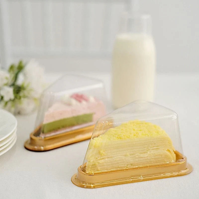 Pastry container Triangle Golden , Cheese Cake Container (50pcs/pkt) - A03